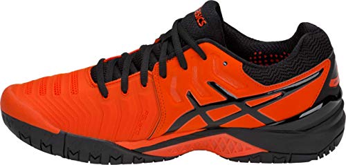 ASICS Gel-Resolution 7 Men's Tennis Shoe, Cherry Tomato/Black, 7 D US