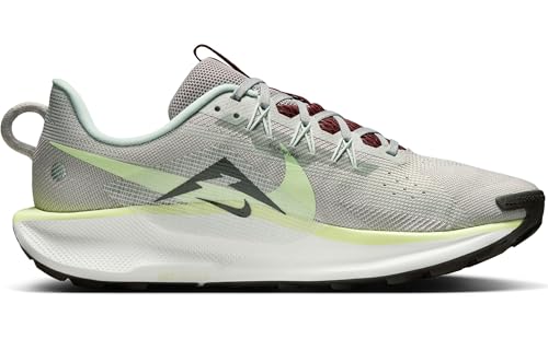 Nike Pegasus Trail 5 Men's Trail Running Shoes (DV3864-004, Light Silver/College Grey/Dark Team Red/Barely Volt) Size 9
