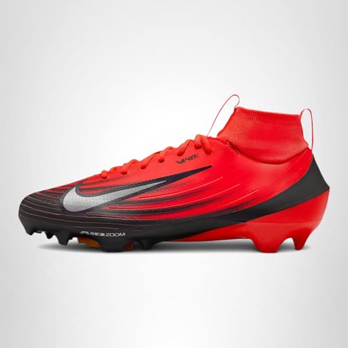 Nike Vapor Pro 1 Football Cleats (HF9409-600, Bright Crimson/Laser Orange/Black) Size 12