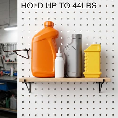 MySHUCE 20 Pack 8" Pegboard Shelf Hooks, 1/4 in Secure&Stable