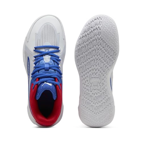 Puma Men's Dagger Basketball Shoes, White-Mountain Blue-for All Time Red AH25, 9