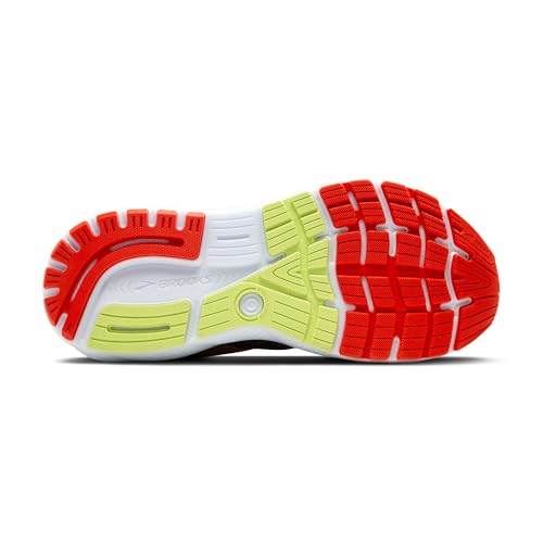 Brooks Men’s Ghost 16 Neutral Running Shoe - Black/Mandarin Red/Green - 8.5 Medium