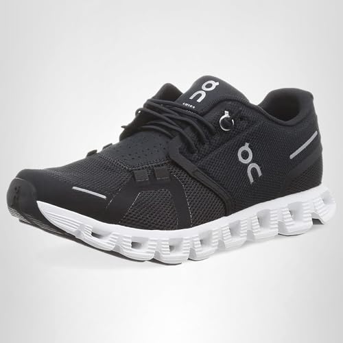 On Men's Cloud 5 Sneakers, Black/White, 8.5 Medium US