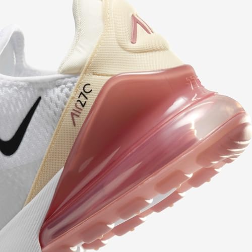 Nike Women's Air Max 270 White/Black-Pale Ivory-Muslin (AH6789 123) - 10