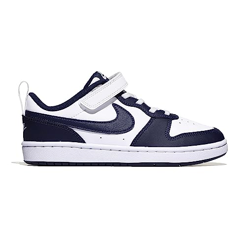 Nike Unisex-Child Court Borough Low 2 (BQ5451-107, White/Signal Blue/Blue Void) Size 2.5
