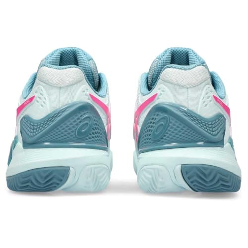 ASICS Women's Gel-Resolution 9 Padel Sneaker, Soothing SEA/HOT Pink, 4 UK, Soothing Sea Hot Pink, 4 UK