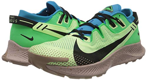 Nike Men's Pegasus Trail 2 Running Shoe, Barely Volt/Black-Laser Blue-Poison Green-Stone Mauve-Desert Dust, 10.5 UK
