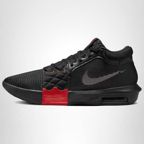 Nike Men's Lebron Witness VIII Basketball Shoes, Black Red 005, 10.5 US