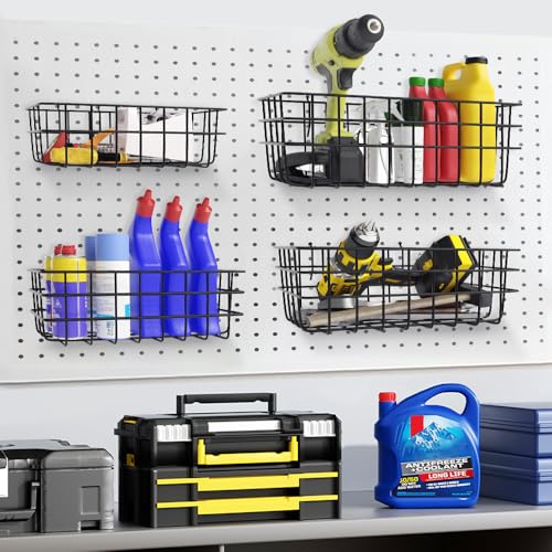 Dobures Pegboard Baskets, 4PCS Pegboard Baskets Bins Set