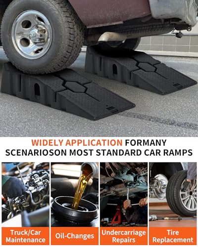 Garvee Plastic Car Service Ramps,Portable Low Profile Car Ramps