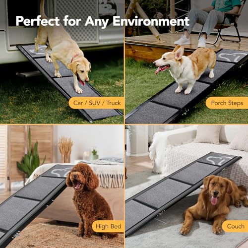 PetThem Dog Ramp for Cars, 71" L × 17.2" W, Extra-Long Foldable