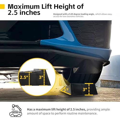MaxxHaul 50516 4,400 lb. Capacity Low Profile Car Ramps, 2-Count, Black (Pack of 1)
