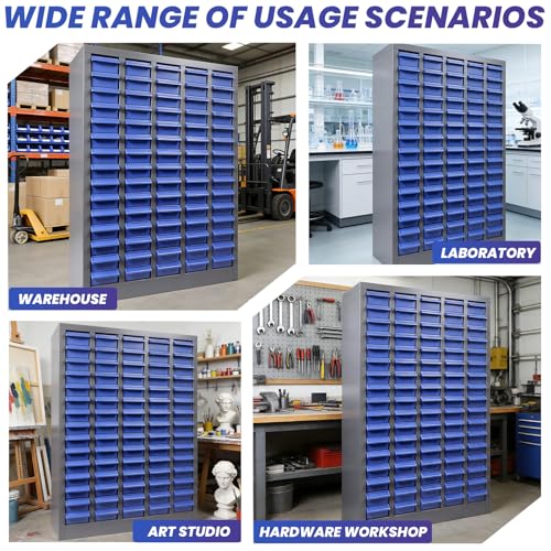 DEFNES 75 Drawer Nut and Bolt Storage Organizer, Parts Cabinet Organizer with Anti-Drop Design, Stainless Steel Bolt Bin Cabinet with ABS Drawers, Tool Cabinet for Office Supplies, Hardware Storage