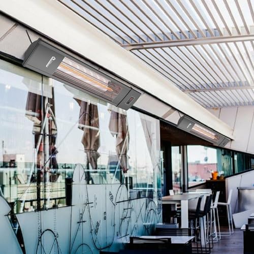 DR. INFRARED HEATER Portable Infrared Indoor and Outdoor Space Heater for Patio, Garage, Commercial & Residential With Remote Control, Space Heater (Freestanding/Ceiling/Mounting), Black