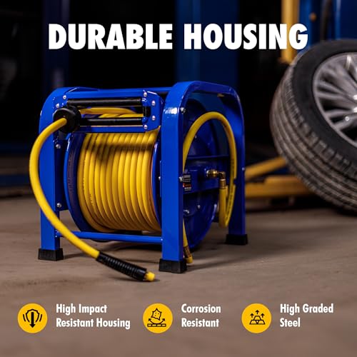 Goodyear Retractable Air Hose Reel, 3/8" x 100 Feet, 300 PSI