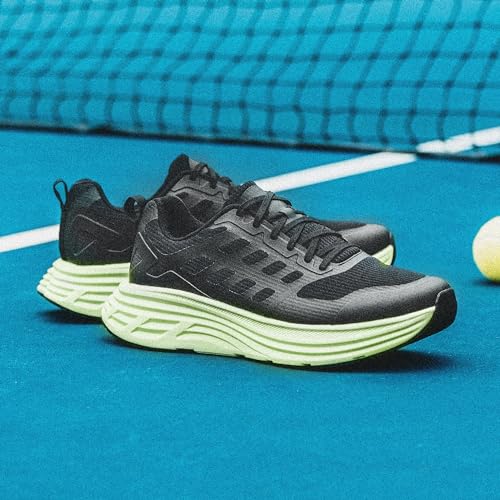 NORTIV 8 Men's Walking Running Tennis Cushioning Shoes ActiveFloat Non Slip Athletic Gym Workout Jogging Comfortable Sneakers,Size 11,Black/Green,SNWS245M