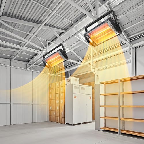 BEYOND HEAT Electric Garage Heater 120V, 1500W Radiant Space Heater, 2-Pack