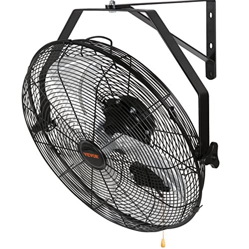 VEVOR Wall Mount Fan, 18 Inch 4150 CFM, 3-speed Wall Mounted Metal Fan