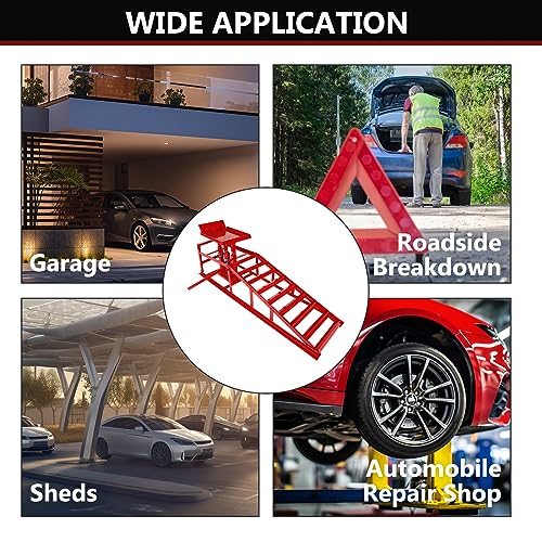 KAFLLA Hydraulic Car Ramps 5 Ton with Built-in Jack, Low Profile Adjustable
