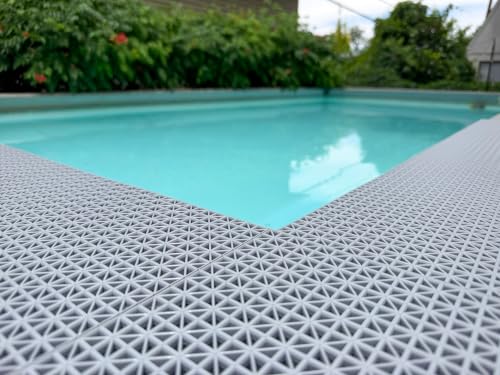 Big Floors DuraGrid Deck Tiles, Interlocking Outdoor Tiles for Patio, Self-Draining, UV-Resistant, Water-Resistant Modular Flooring, Easy Install, 40 Pack, Beige