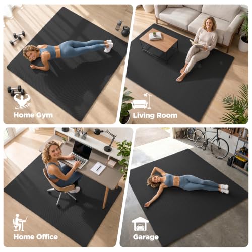 AIRHOP 18 PCS Gym Floor Mat, EVA Foam Puzzle Gym Mat, High-Density Interlocking Foam Floor Tiles for Home Gym, Play Workout Garage Kitchen Flooring 12.6"x12.6"x0.4"