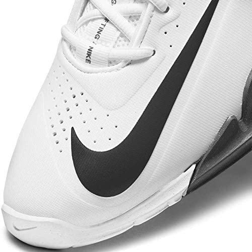 Nike Savaleos Weightlifting Shoes (CV5708-100, White/Iron Grey/Laser Orange/Black) Size 7