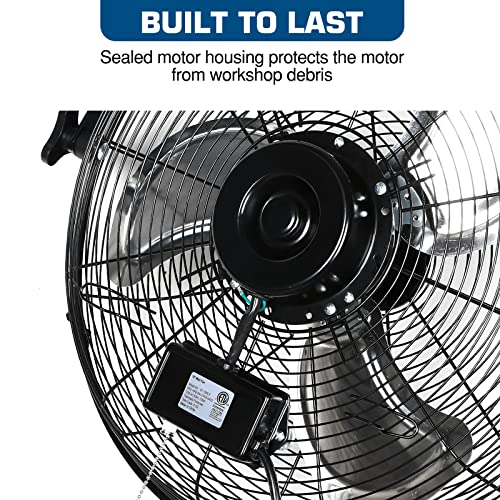 BILT HARD 20 inch Industrial Wall Fan, 4600 CFM, 3-Speeds High Velocity Wall Mount Fan with Sealed Motor, 2 Pack
