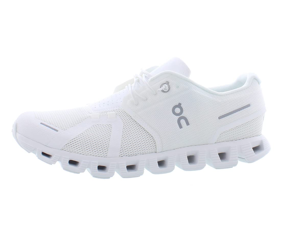 On Cloud 5 Mens Shoes Size 9.5, Color: All White - White