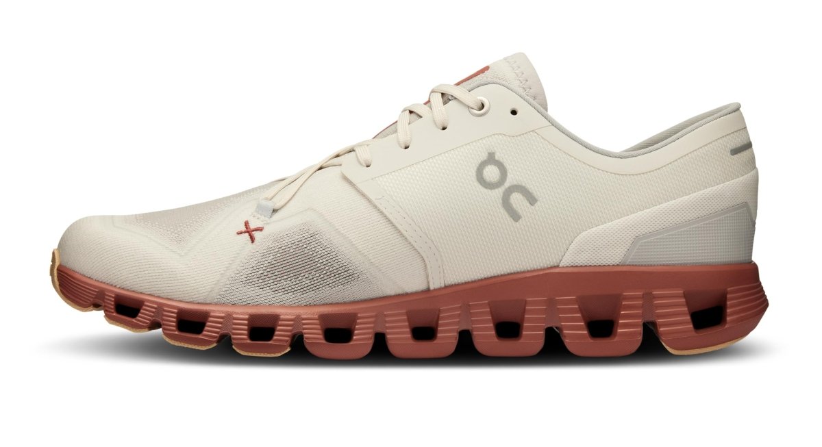 On Cloud X 3 Men's Sneakers, Ice/Auburn, 10.5 Medium US
