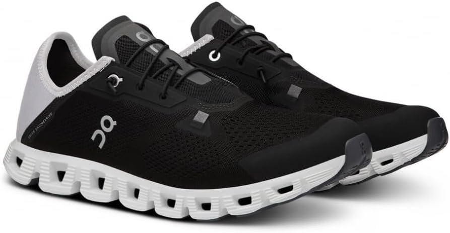 On Men's Cloud 5 Coast Sneakers, Black/Shadow, 10 Medium US