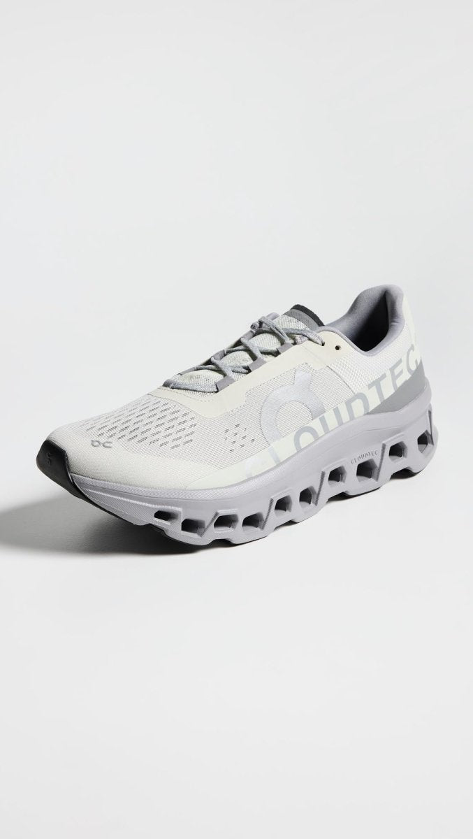 On Men's Cloudmonster Sneakers, Ice | Alloy, Grey, 13 Medium US