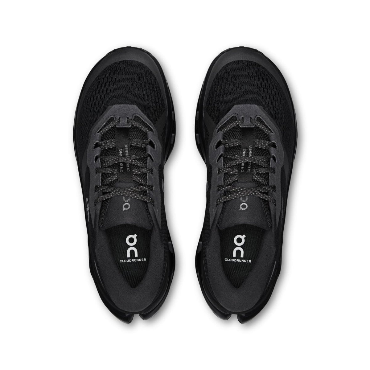 On Mens Cloudrunner 3, Black/Black 10 Wide