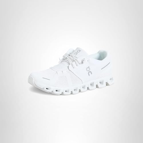 On Women's Cloud 5 Sneakers, All White, 8.5 Medium US