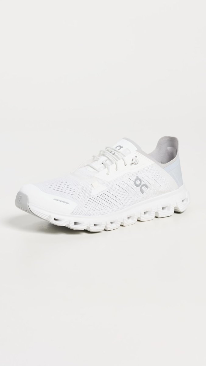 On Women's Cloud 6 Coast Sneakers, White/Glacier, 8 Medium US