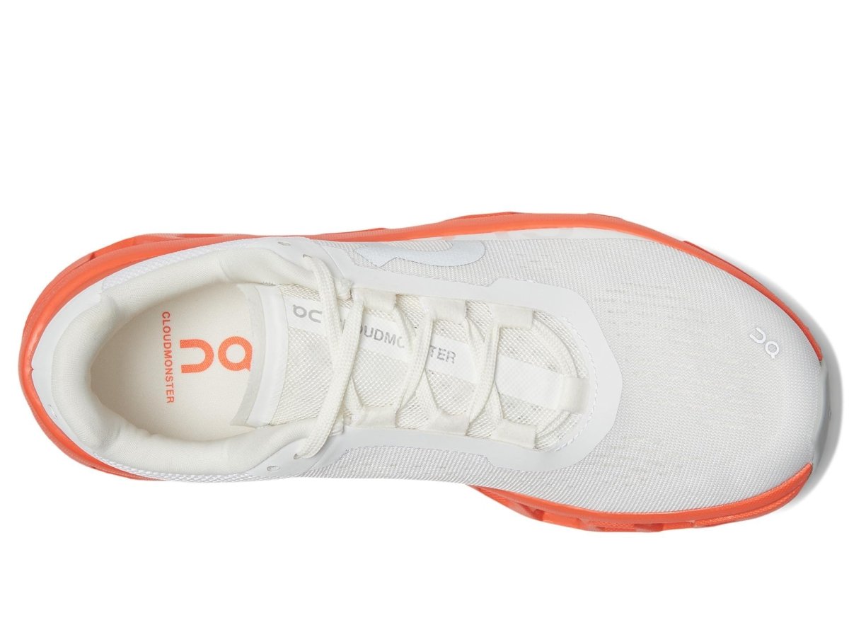 On Womens Cloudmonster 2 White/Flame 8.5 M