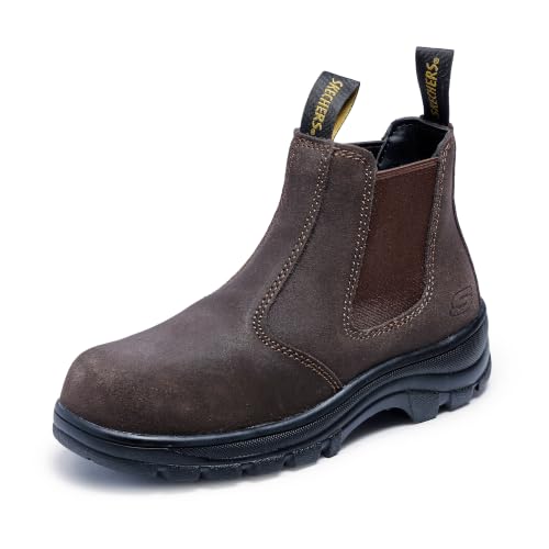 Skechers work shoe illustrating concrete-floor job and fit considerations
