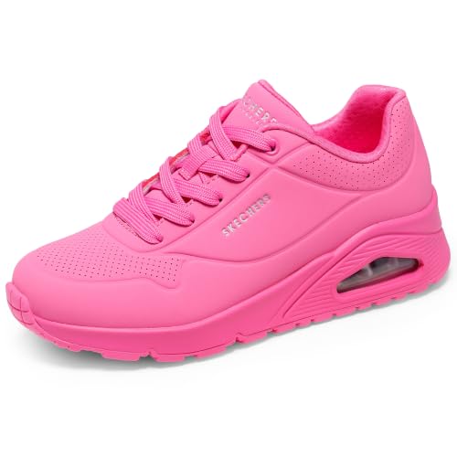 Skechers UNO versus D’Lites comparison featuring UNO Stand On Air and D’Lites Wild Charm