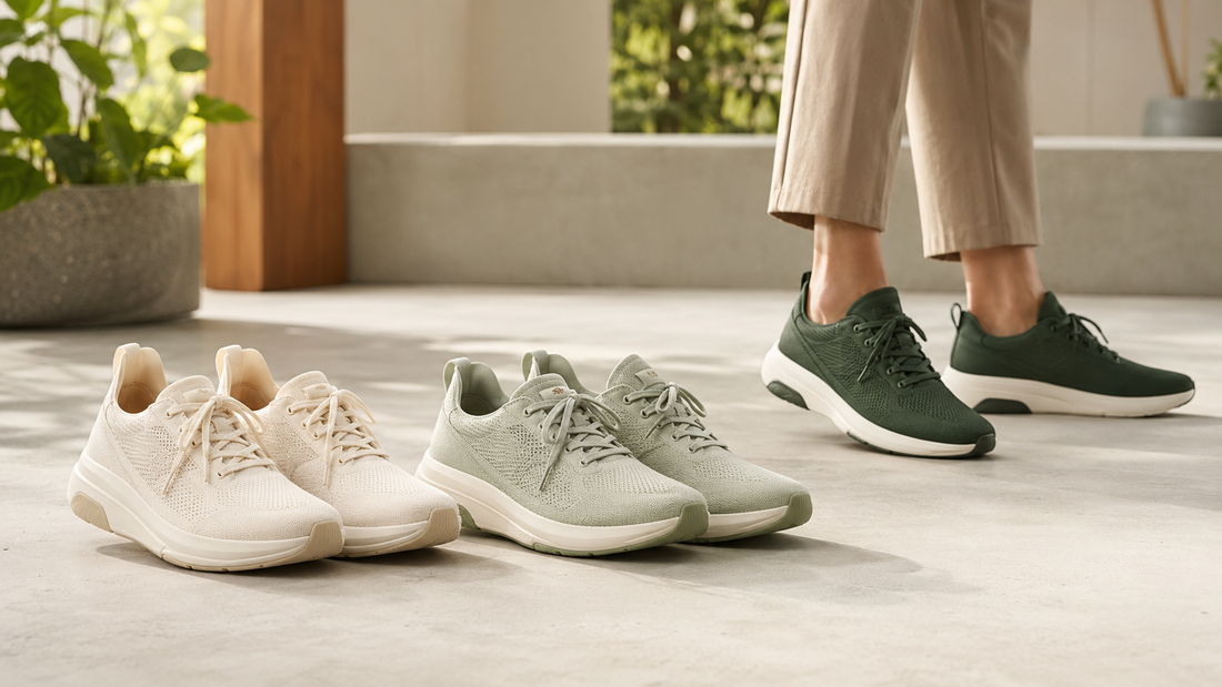 Unbranded cushioned walking shoes for standing and walking all day on a modern concrete floor