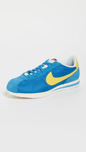 Nike Men's Cortez TXT Sneakers, Blue/Lightening/Sail/Muslin, 9 Medium US