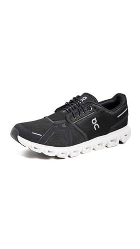 On Men's Cloud 6 Sneakers, Black | White, 8 Medium US