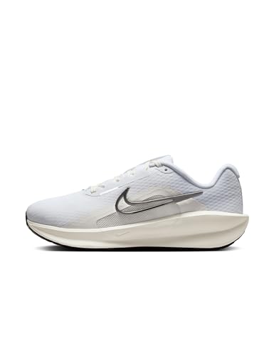 Nike Women's Downshifter 13 Road Running Shoes, White/White-Platinum Tint, 7 Extra Wide