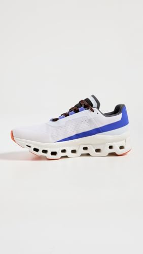 On Men's Cloudmonster Sneakers, Frost/Cobalt, White, 10.5 Medium US