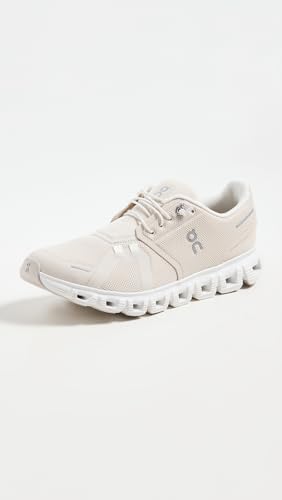 On Women's Cloud 6 Sneakers, Pearl/White, 5 Medium US