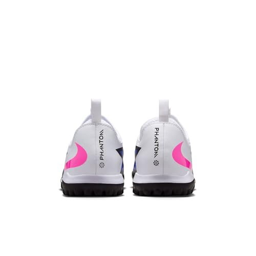 Nike Jr. Phantom 6 Low Academy Big Kids' Turf Soccer Shoes (Racer Blue/White/Pink Blast) Size 5