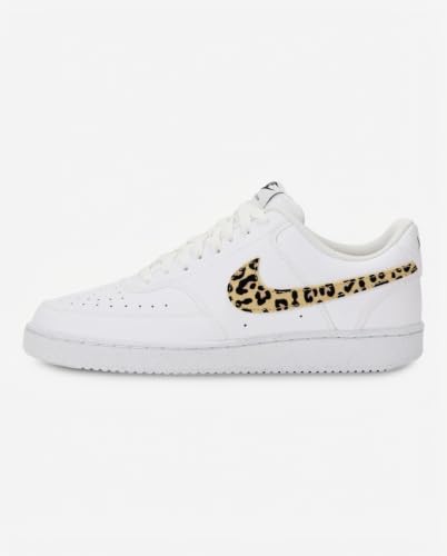 Nike Women's Court Vision Low Next Nature SE Shoes, White/Multi-Color-Black, 8.5