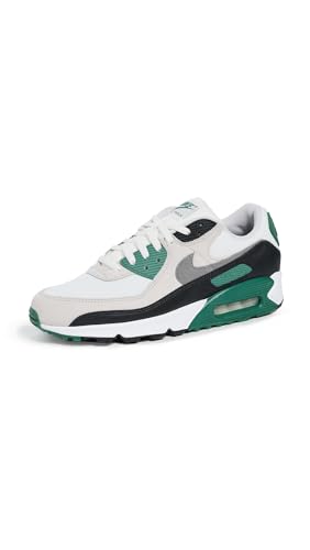 Nike Men's Air Max 90 Sneakers, White/Smoke Grey/Evergreen, 8.5 Medium US
