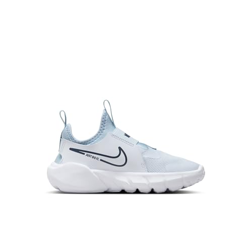 Nike Flex Runner 2 Big Kids' Road Running Shoes (DJ6038-010, Football Grey/Light Armory Blue/White) Size 6