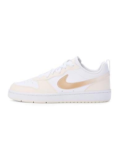 Nike Kid's Court Borough Low Bball, White/Shimmer-Chalk-White, 6Y