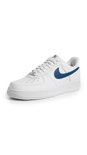 Nike Men's Air Force 1 '07 Sneakers, White/Court Blue, 11.5 Medium US