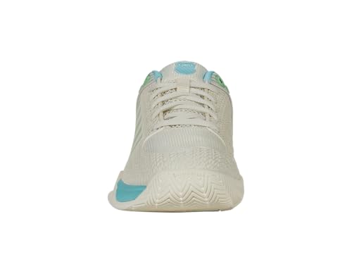 K-Swiss Women’s Express Light Pickleball Shoes – Lightweight Breathable Court Shoe, Stable Support, Durable Toe Protection, Egret/Patina Green, 9 W